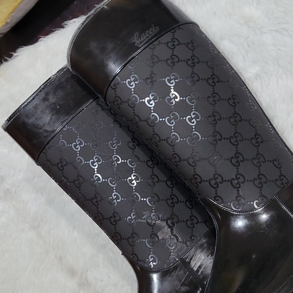Gucci Knee High Rubber Boots - Picture 9 of 16